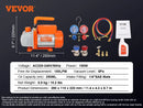 SucceBuy 3.5CFM 4CFM Single Stage Rotary Vane HVAC Air AC Vacuum Pump & A/C Refrigerant Kit Manifold Gauge Set Air Conditioning