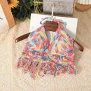 summer holiday beach camis lady sexy tassels crochet camisole women sexy tassels bikini camis female crochet halter bikini tops
