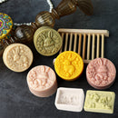 Easter Rabbit Silicone Soap Mold Bunny with Flower Round Silicone Molds Diy Cake Decorative Mousse Baking Tool Festival Gifts