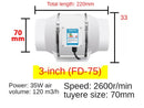 4"5"6" Electric Exhaust Fan Silent Pipe Duct Fan Bathroom Extractor Ventilation Kitchen Toilet Wall Air Cleaning Window Fan
