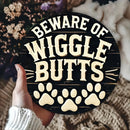 Wiggle Butts Rustic Aluminum Garden Sign