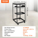 SucceBuy Open Frame Server Rack 12U/15U/20U Floor Standing or Wall Mounted with Adjustable Depth for Microdata Center Office Use