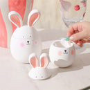 Nicole Candle Jar Silicone Molds for Concrete DIY Hoppy Bunny - Eared Easter Egg Storage Vessel Cement Mould Easter Gift Tools