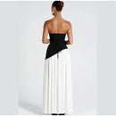 The Aurelian | Butter Yellow Mesh-Spliced Asymmetric Evening Gown