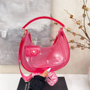 Fashion Half Moon Shoulder Bag For Women 2025 Summer Waterproof PVC Transparent Crossbody Bag 8 Colors Jelly Mobile Phone Purse