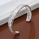 925 Sterling Silver open bangle bracelet for women lady girl cute favorite gift retro charm exquisite circular fashion  jewelry