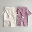 Infant Baby Girls Jumpsuit Long Sleeved Solid Color Hooded Toddler Baby Girl Romper Autumn Spring Baby Girl Clothing
