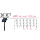 Solar Curtain Icicle Light 3.5M Eaves Decor Outdoor Fairy String Lights Wedding Party Christmas Stair Decor Garden Garlands