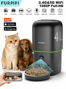 Tuya Smart Automatic Pet Feeder 5G WiFi 4L Cat Food Dispenser with 1080P Camera Two-Way Audio Smart Feeding Plan for Cats Dogs