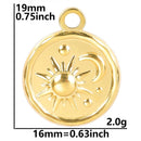 5pcs Stainless Steel Round Moon Sun Charm Pendant for Jewelry Making Supplies DIY Necklace Bracelat Earrings Pendant Accessories