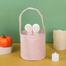 Rabbit Ear Bag With Handle 2025 Easter Bunny Gift Buckets Velvet Bags Wedding Candy Bag Kids Birthday Party Supplies