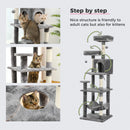 Multi-Level Cat Tree with Scratching Posts, Cozy Hammock, Plush Cat Tower for Indoor, Cat Condo Bed, Cat Accessories, Cat Toys