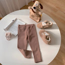 Children Cotton Leggings Girls Spring/Fall Pants Korean Solid Kids Fitting Long Pant Stretchy Tights Trousers Baby Bottoms Cloth