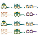 12/6pcs EID Mubarak Decoration Paper Glasses Frame Ramadan Islamic Muslim Photo Booth Props Kids Gift Eid Al Adha Party Supplies