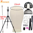 New Training Mannequin Head Canvas Block Head Display Styling Mannequin Manikin Head WigTripod Stand Free T Pins Wig Install Kit