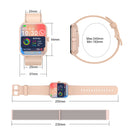 IOWODO R50 Pnik Smart Watch 1.85” Full Touch HD Smartwatch Bluetooth Calling Fitness Tracking Woman Watches with Voice Assistant