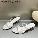 The 'Soleil' Square-Toe Silk Sandals