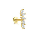 ROXI 925 Silver Smooth Single Row Earring Horse Eye Geometric CZ Earrings For Bride Women Simple Daily Wear Jewelry orecchini