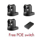 组合销售 SMTAV 3件套 AI追踪 4K NDI 20倍变焦摄像机 SDI USB PTZ摄像机 HDMI IP支持POE 赠送POE交换机