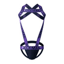 Sexy Lingerie Men's Harness Chest Bodysuit Hollow Out One-piece Jockstrap Leotard Contrast Color Bulge Pouch Bodysuit Underwear