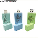 JASTER LOGO 个性化木质彩色积木U盘创意礼品U盘随身碟 4G 16GB 32GB 64GB 木制内存棒