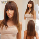 Wine Red and Black Medium Length Synthetic Wigs with Bangs Christmas Halloween Cosplay Hair Heat Resistant Fibre Two Tone Wig