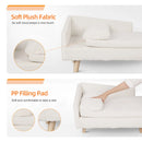 Luxury Elevated Dog Sofa Bed with Backrest Plush Cushion Wooden Legs Raised Dog Bed Lounger Chair for Small Medium Dog Cat Chair