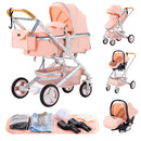 New Luxury Baby Stroller 3 in 1 Portable Travel Baby Carriage Fold Pram High Landscape Aluminum Frame Newborn Infant Stroller