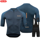 Raudax 2024夏季青少年短袖骑行服套装透气山地自行车骑行服Maillot Ropa Ciclismo队服套装