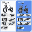 BURCHDA R8S 800W45KM/H Foldable Electric Bicycle 48V20AH Lithium Battery 20 Inch Fatbike Electric Bike For Adults Motorcycle