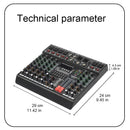 LOMEHO 7 Band EQ Audio Sound Mixer Table 6/8 Channel Mixing DJ Console with USB 2 AUX Output Individual 48V 99 Effect  AM-GT6/8