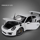 威利 1:24 保时捷 911 GT3 RS 蓝色合金汽车模型 仿真车摆件 收藏礼品玩具 压铸模型 男孩玩具