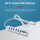 Hub Multi Splitter Port High Speed Transmission USB 6 Port Memory TF Docking Station Plug and Play for Mobile Hard Drive