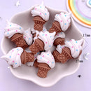 12PCS Resin Colorful Cartoon Rabbit Cherry Cone Ice Cream Lollipop Popsicle Scrapbook Flatback 3D food Figurine DIY Decor Crafts