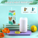 HTVRONT 8 Pack 16OZ Frosted/Clear Glass Sublimation Tumblers with Bamboo Lid Sublimate Tumbler Blanks DIY for Iced Coffee Cups