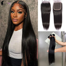 The Loom Ledger | 3-Piece Brazilian Straight Hair Bundle Set with 2x6 Lace Closure