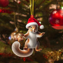 2D Christmas Tree Pendant 2D Flat Acrylic Xmas Tree Hanging Ornaments Cartoon Home Decor New Year Christmas Gifts