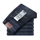 Wthinlee Business Men Jeans Casual Straight Stretch Fashion Classic Blue Black Work Denim Trousers Spring Summer Brand Clothing