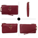 Leather Women Clutch Wallets Bee Zipper Purse Long Coin Purses Cell Phone Pocket Female Wristband Card Wallet Ladies Money Bag