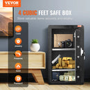 SucceBuy Single/Double Door Safe Box with Key Lock Password & Fingerprint Safe Lock Box with Fireproof Bag Key Rack & LED Light