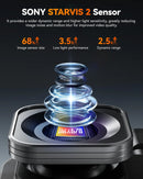 WOLFBOX X5 3 Channel 4K Dash Cam STARVIS 2 IMX678 4K+2.5K Front and Rear Inside Triple Car Camera 5.8GHz WiFi Mirror Car DVR