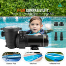 SucceBuy地上水池水泵1HP/1.5HP/2HP单速带滤篮，适用于地上水池、热水浴缸、水疗池，通过UL认证
