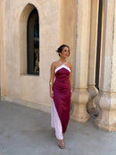The Amalfi Hour | Colour-Block Scarf-Collar Maxi Dress
