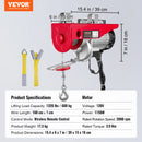 SucceBuy 1320-2200 lbs Wireless Electric Hoist with 40ft Single Cable Lifting Height Steel Wire Winch for Garage Warehouse