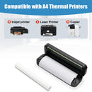 4 rolls of A4 thermal printing paper 210mm semi-gloss paper suitable for office school home use portable printer compatible