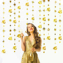 Gold 30th Happy Birthday Party Paper Banners Decorations Number 30 Year Old Circle Dots Twinkle Star Garlands Hanging Backdrops