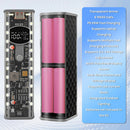 PD65W Super Fast Charging Power Bank Case Solder-Free 8-Cell 18650 Battery Box  Transparent Storage Case with USB +Type-C Ports