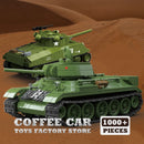 M4A3 Medium Tank Building Blocks T34/76 Armored Cars Bricks Model WW2 Classic Military Toys Adult Boys Kids Christmas Gifts DIY