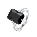 Modian 100% 925 Sterling Silver Rectangle 5A Clear Zircon Luxury Rings Anniversary Engagement Jewelry For Women Fashion Rings