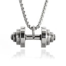 Titanium Steel Dumbbell Pendant Gym Fitness Equipment Barbell Necklace Domineering Muscular Men Fitness Leisure Sports Jewelry